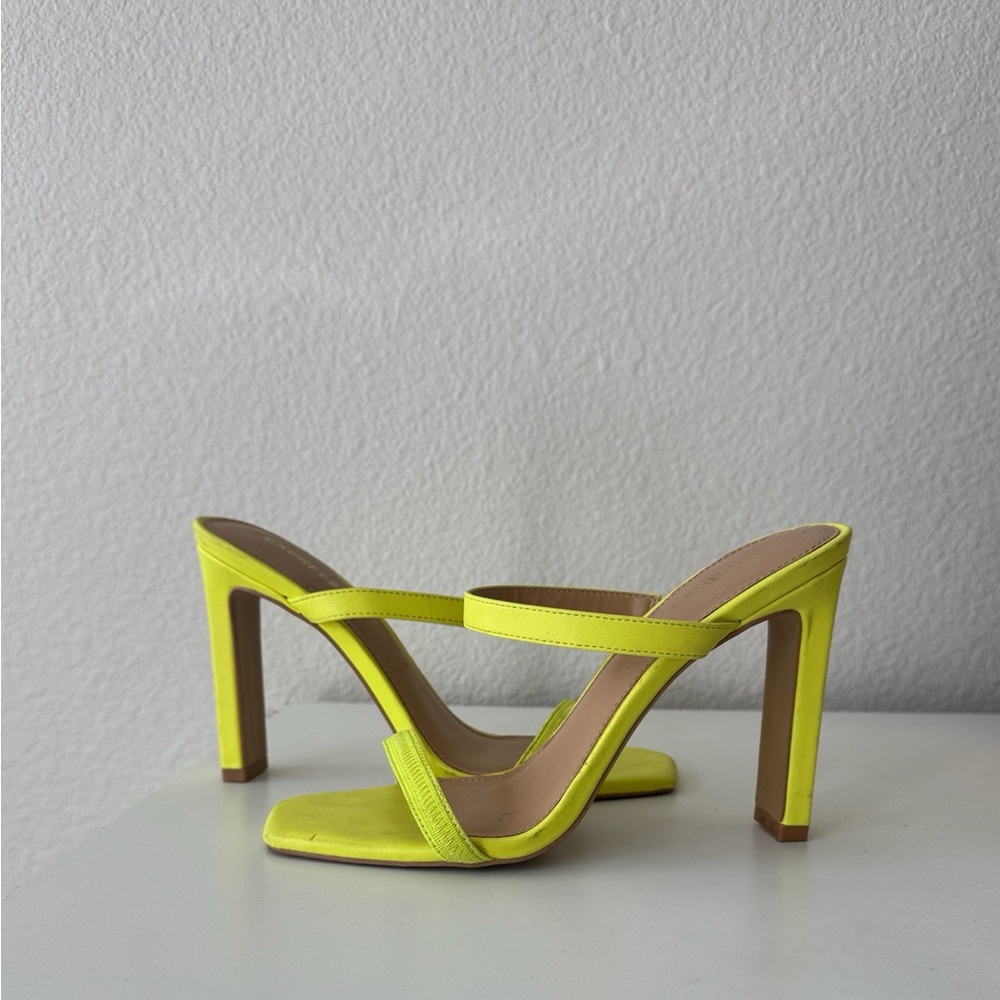 Express Vibrant Yellow Strappy Heels